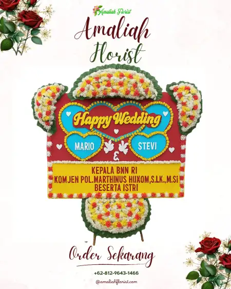 Papan Bunga Pernikahan Tista